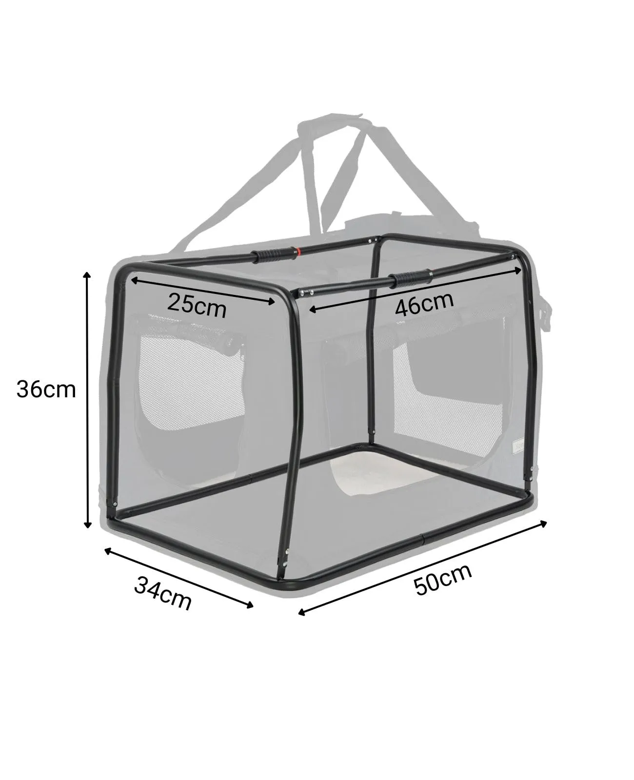 lionto Trasportino Cane Pieghevole per Viaggio e Auto, 50x34x36 cm, Nero - immagine 5