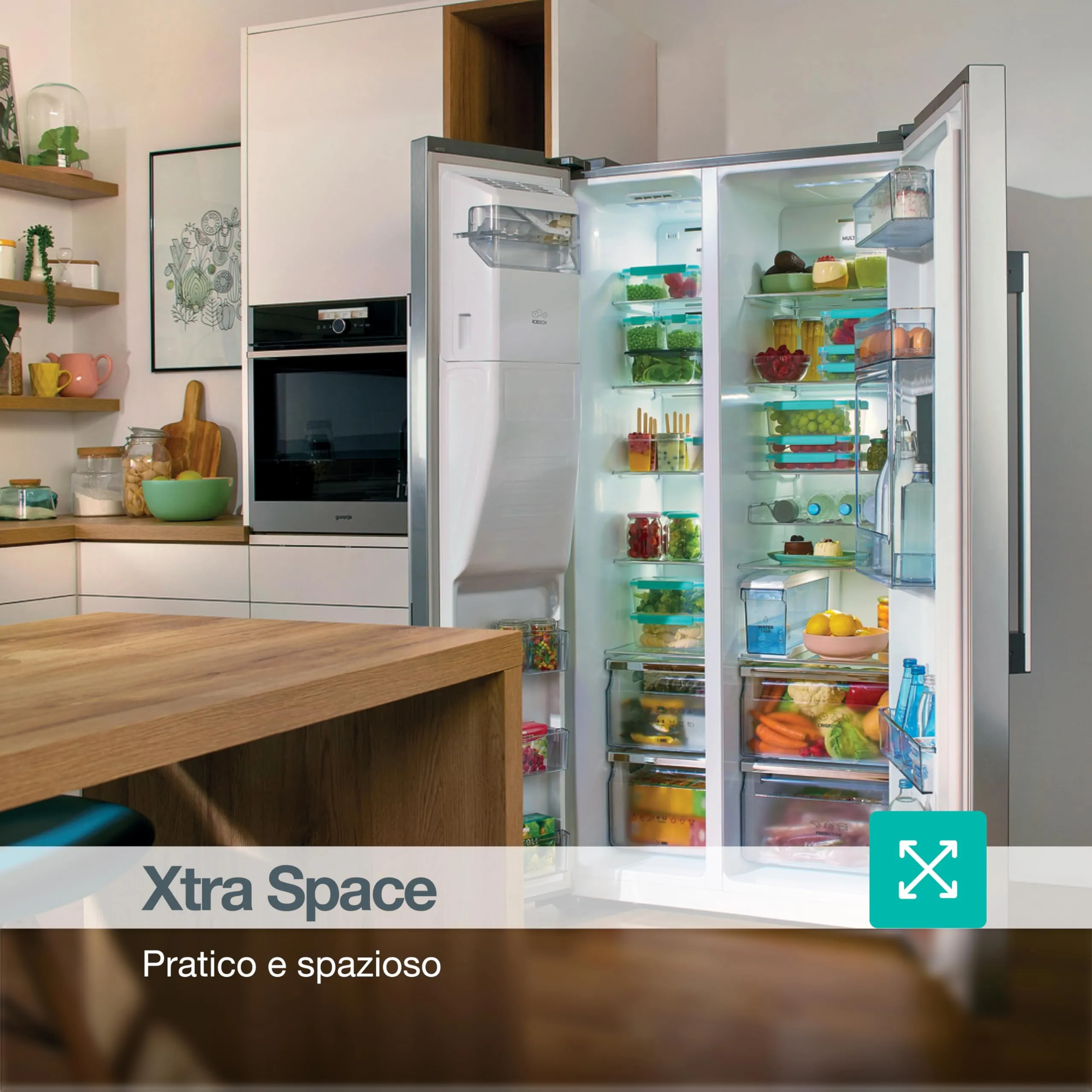 Gorenje NRS8182KX Frigorifero Side by Side Total No Frost, 550 litri, Inox - immagine 4