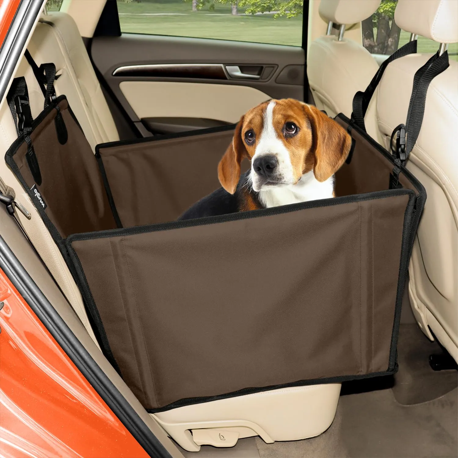 Wuglo Seggiolino Auto Cane Taglia M fino a 18 kg, Marrone - immagine 1