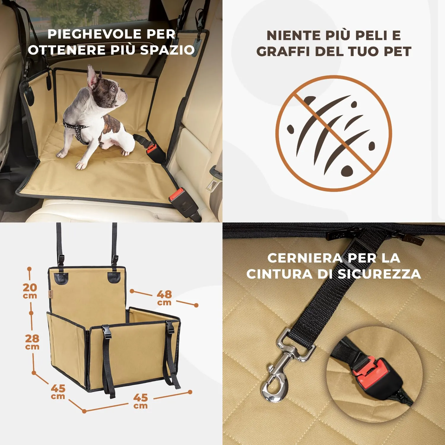 Wuglo Seggiolino Auto Cane Taglia S fino a 12 kg - immagine 6