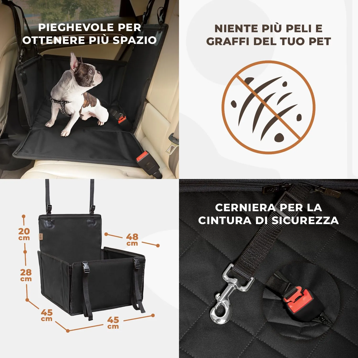 Wuglo Seggiolino Auto Cane Taglia S fino a 12 kg - immagine 6