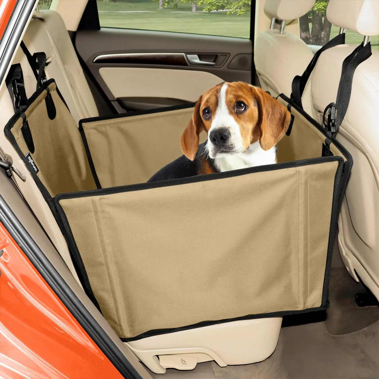 Wuglo Seggiolino Auto Cane Taglia M fino a 18 kg, Beige - immagine 1