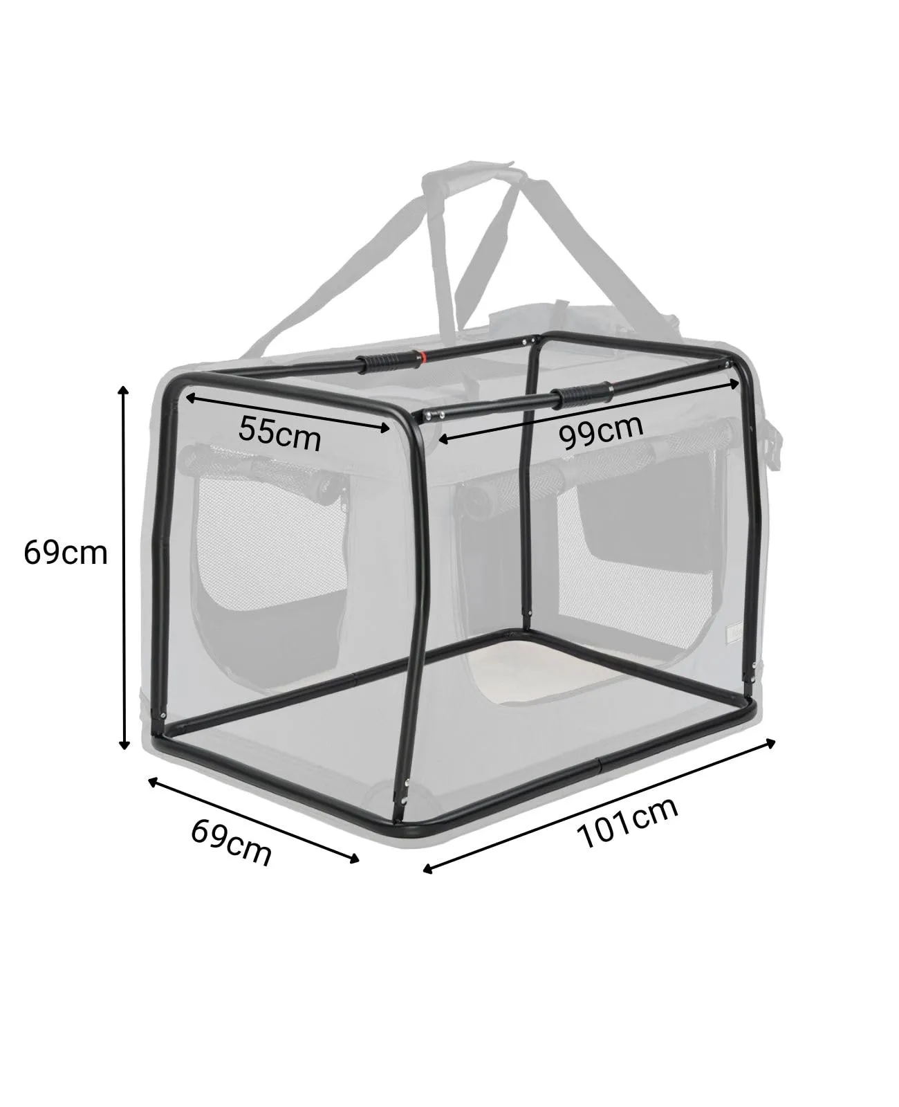 lionto Trasportino Cane Pieghevole per Viaggio e Auto, 101x69x70 cm, Grigio - immagine 5