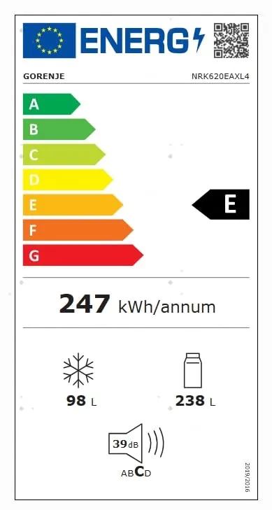 Gorenje NRK620EAXL4 Frigorifero Combinato Total No Frost, Inox, 200 cm, 336 litri, Classe E - immagine 15