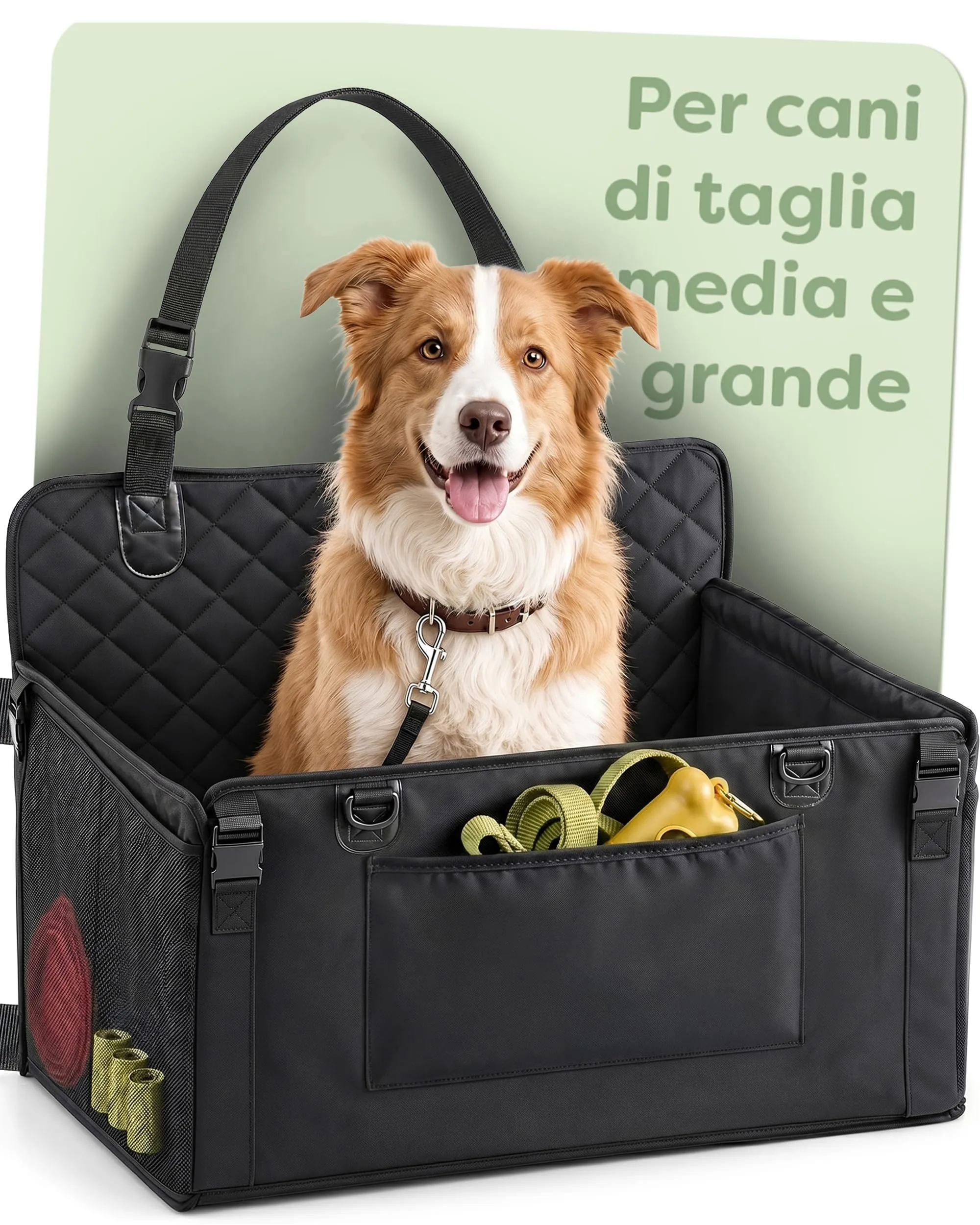 Knupis Seggiolino Auto per Cani Grande Taglia, Idrorepellente e Resistente ai Graffi, Nero - immagine 1