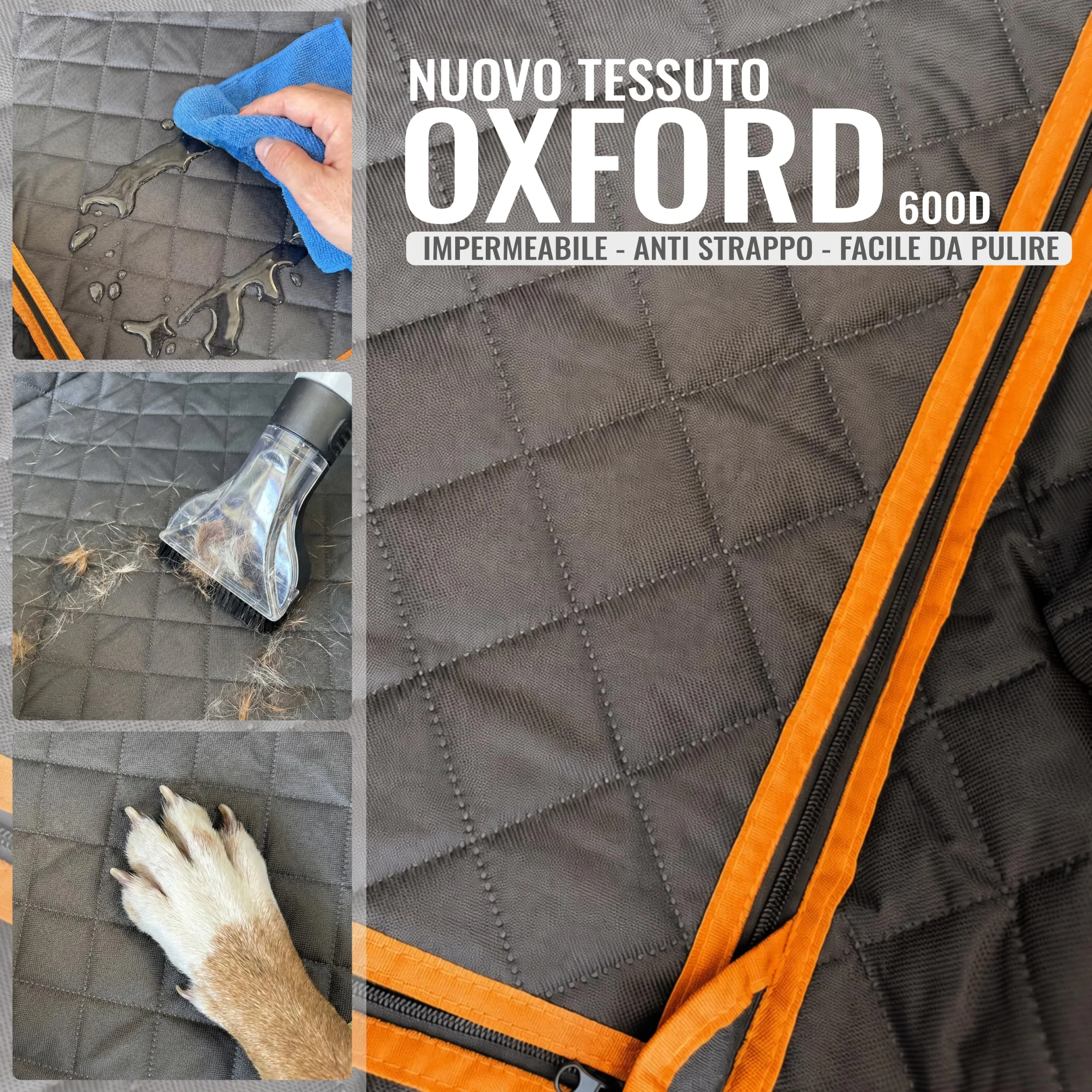Nafra Home Telo Cane Auto Sedili Posteriori 6-in-1, Impermeabile 600D con Finestra a Rete e Protezione Laterale - immagine 3