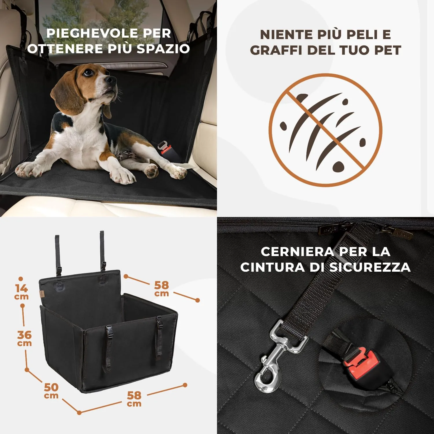 Wuglo Seggiolino Auto Cane Taglia M fino a 18 kg - immagine 6