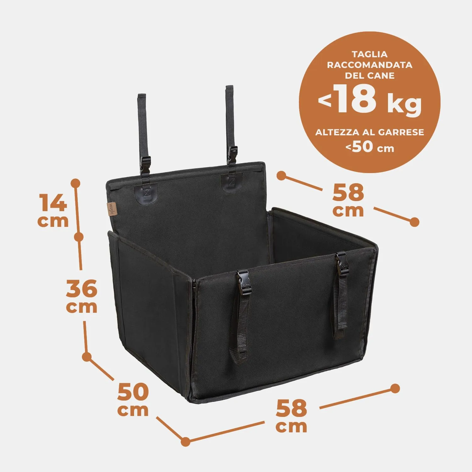 Wuglo Seggiolino Auto Cane Taglia M fino a 18 kg - immagine 8