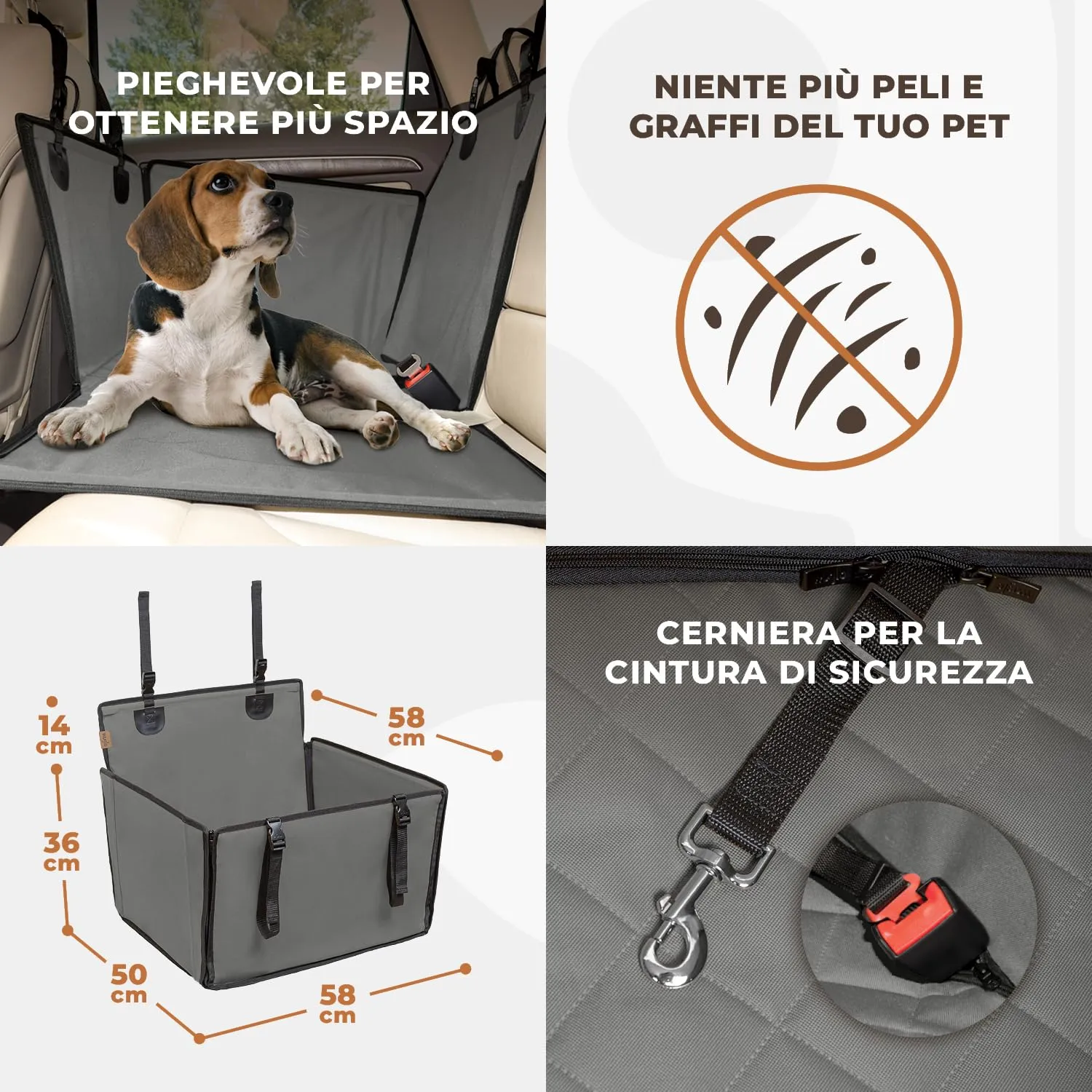 Wuglo Seggiolino Auto Cane Taglia M fino a 18 kg - immagine 6