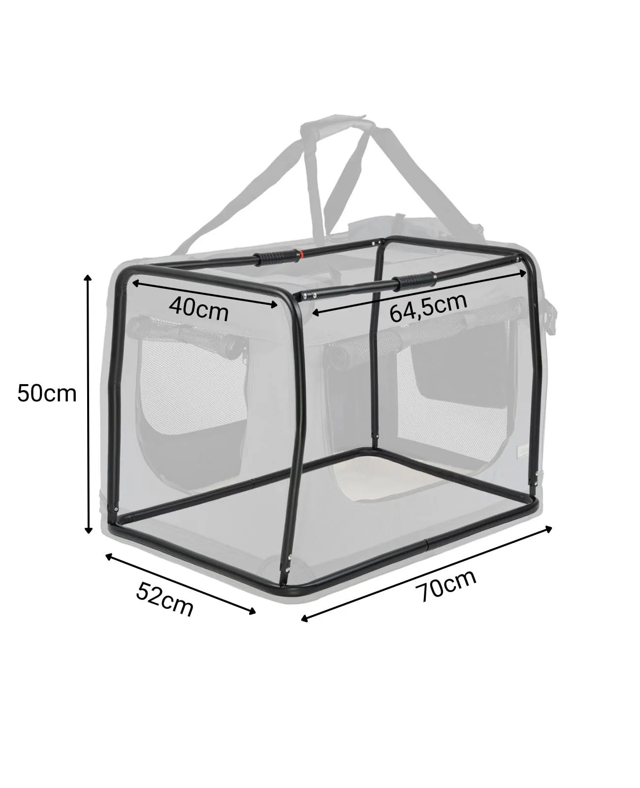 lionto Trasportino Cane Pieghevole per Viaggio e Auto, 70x52x50 cm, Grigio - immagine 5
