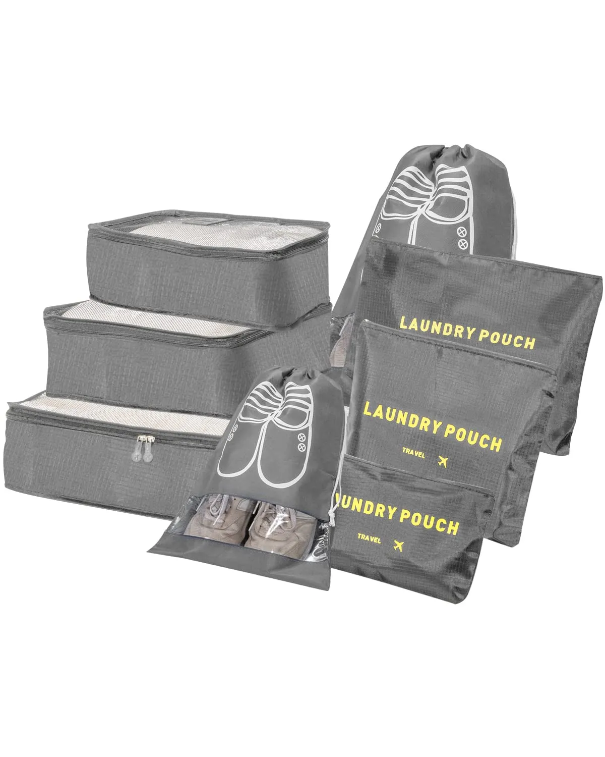 BillyBath Set Organizer per Valigie 8 in 1, Grigio - immagine 1