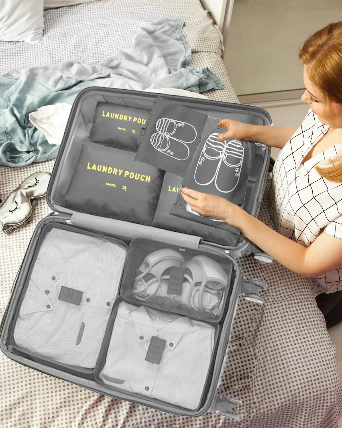 BillyBath Set Organizer per Valigie 8 in 1, Grigio - immagine 8