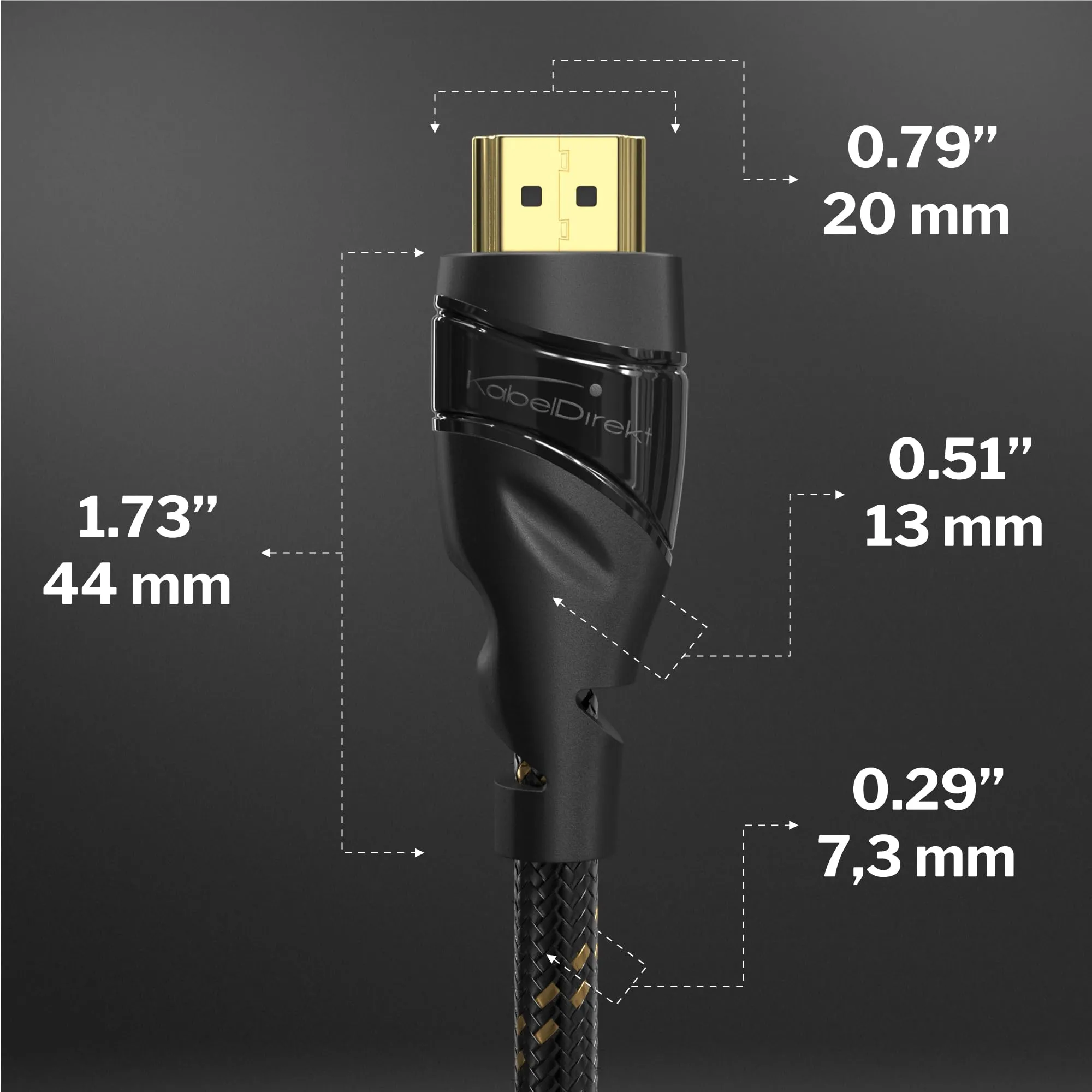 KabelDirekt HDMI 8K/4K Cable, 3m, Nylon - immagine 6