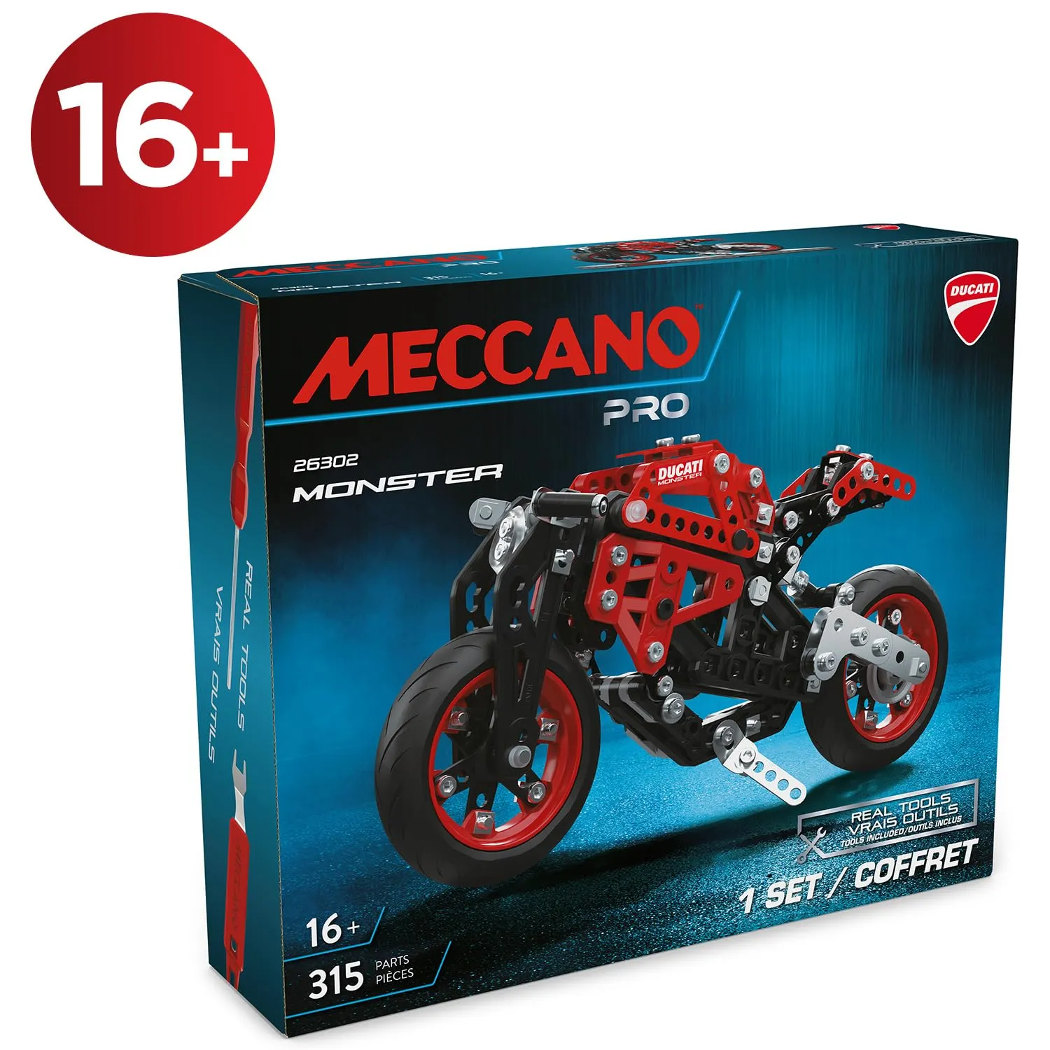 Bandai Meccano Pro Ducati Monster Model Motorcycle Construction Kit - immagine 7