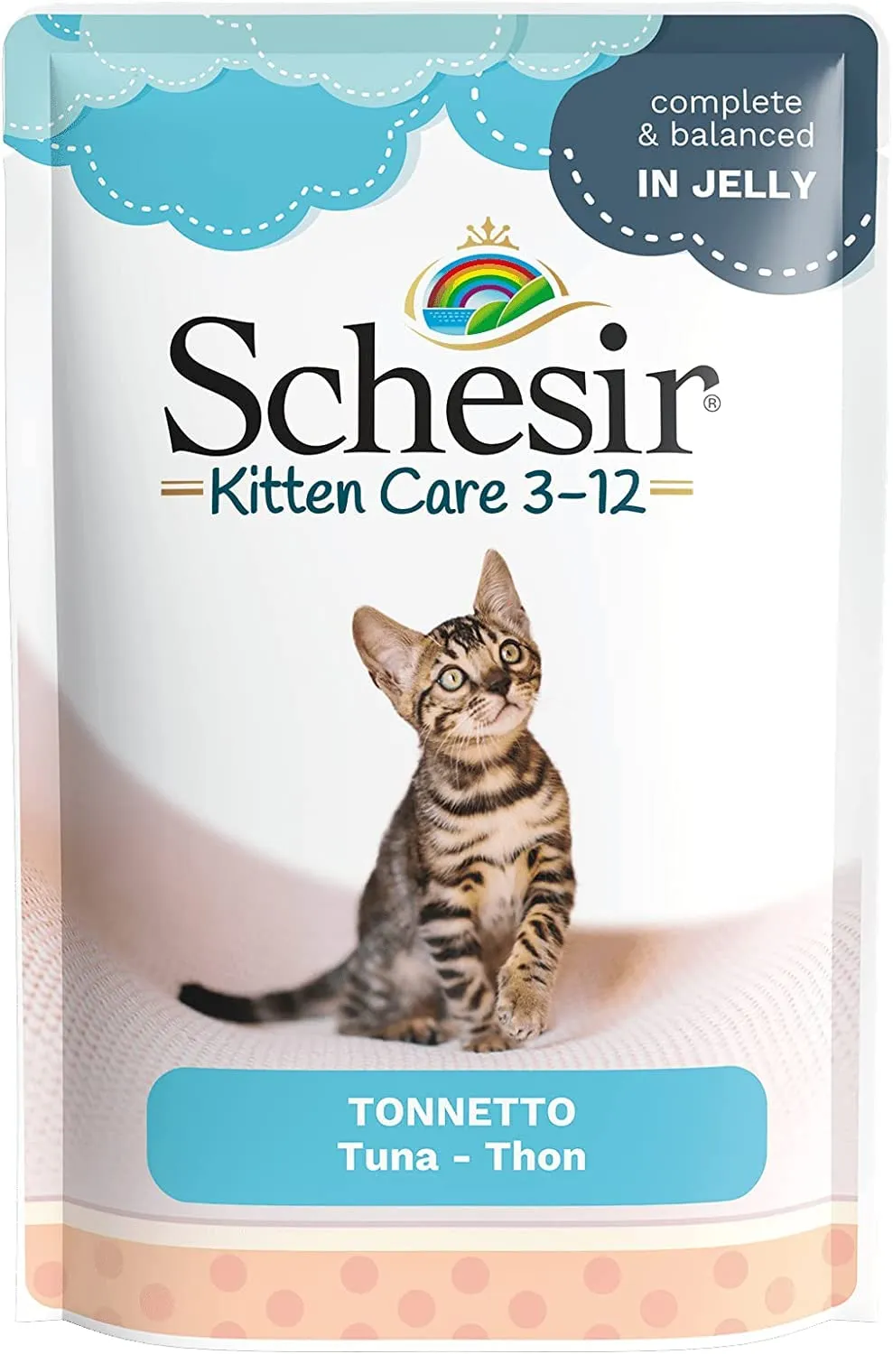 Schesir Cat Jelly Kitten Tonno Con Aloe Vera, Cibo Umido Per Gattini In Gelatina, 24 Scatolette x 85g - immagine 4