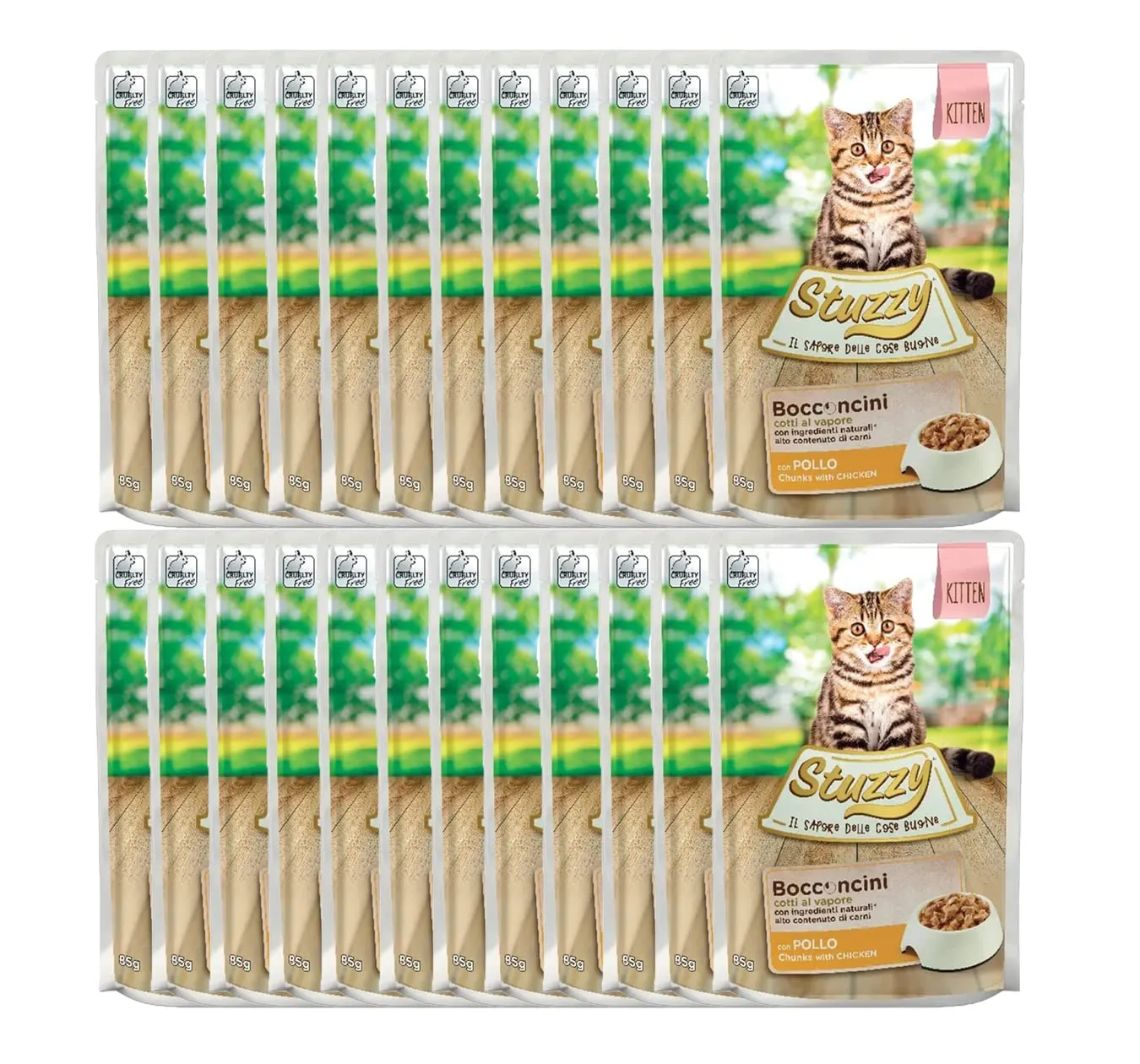 Stuzzy Cibo Umido per Gattini al Pollo in Bocconcini, 24 buste da 85g - immagine 1