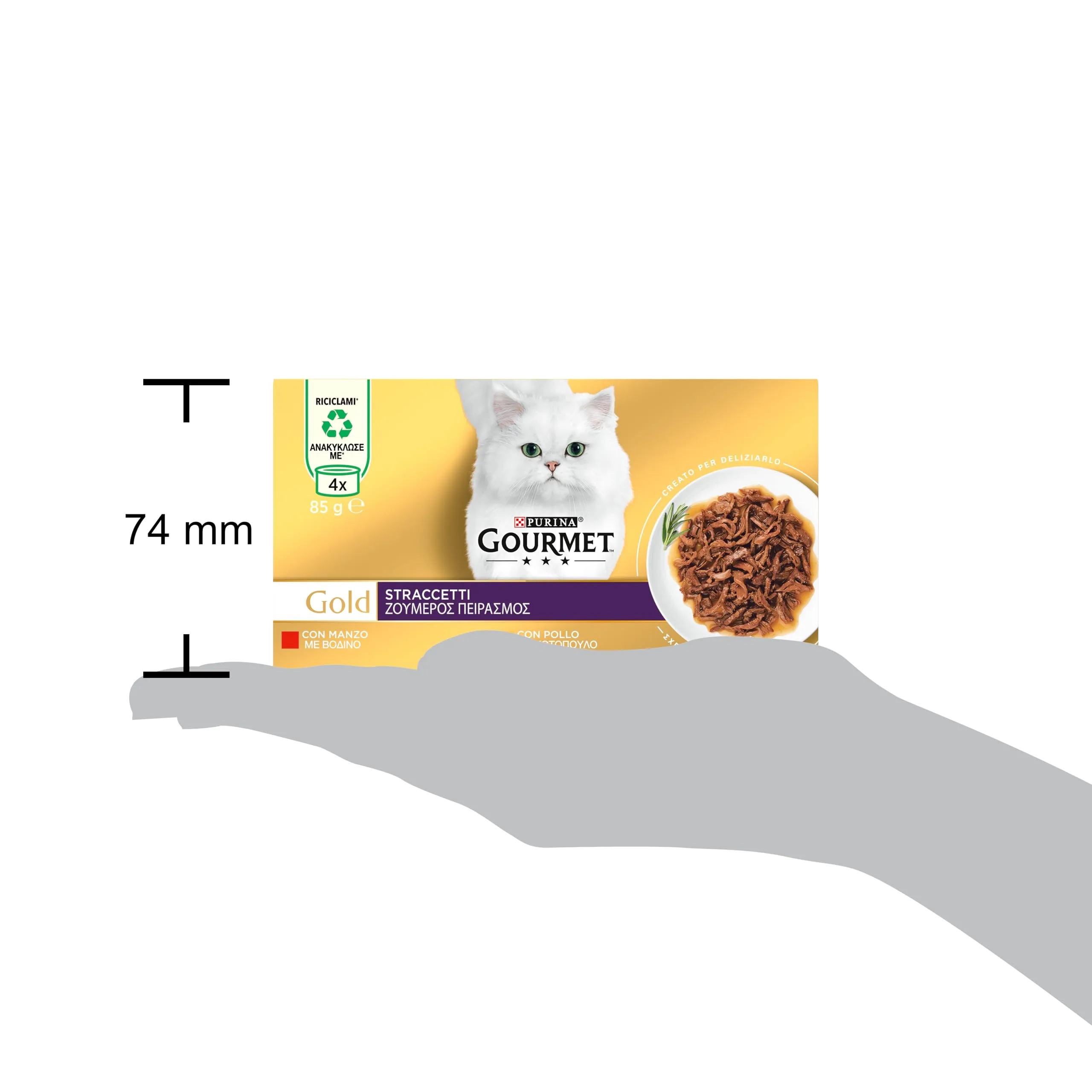 Gourmet Gold Cibo Umido per Gatti Adulti Straccetti con Manzo e Pollo, 48 Buste da 85g - immagine 4