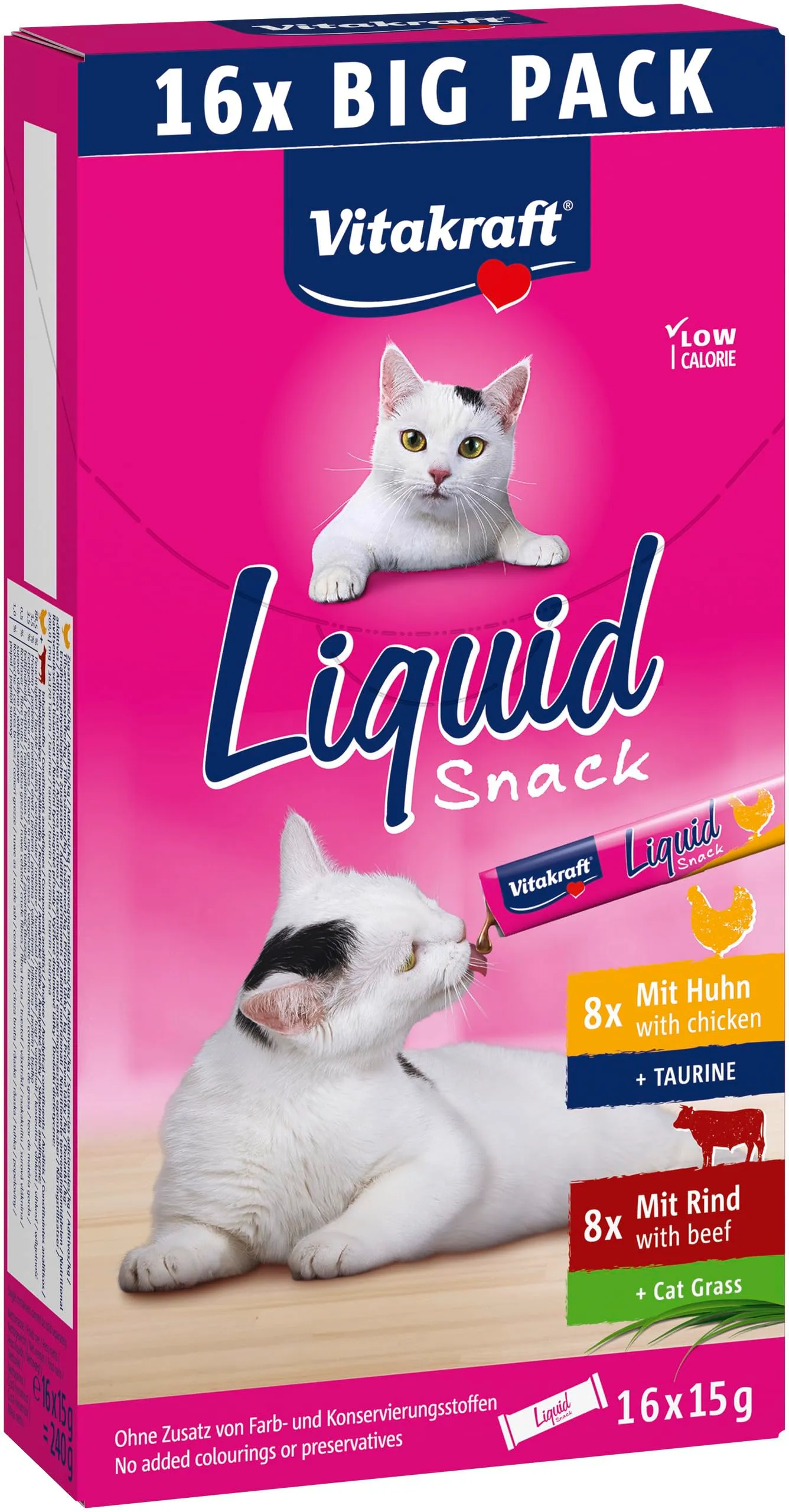 Vitakraft Liquid Snack Pollo and Manzo, 16 x 15 g - immagine 1