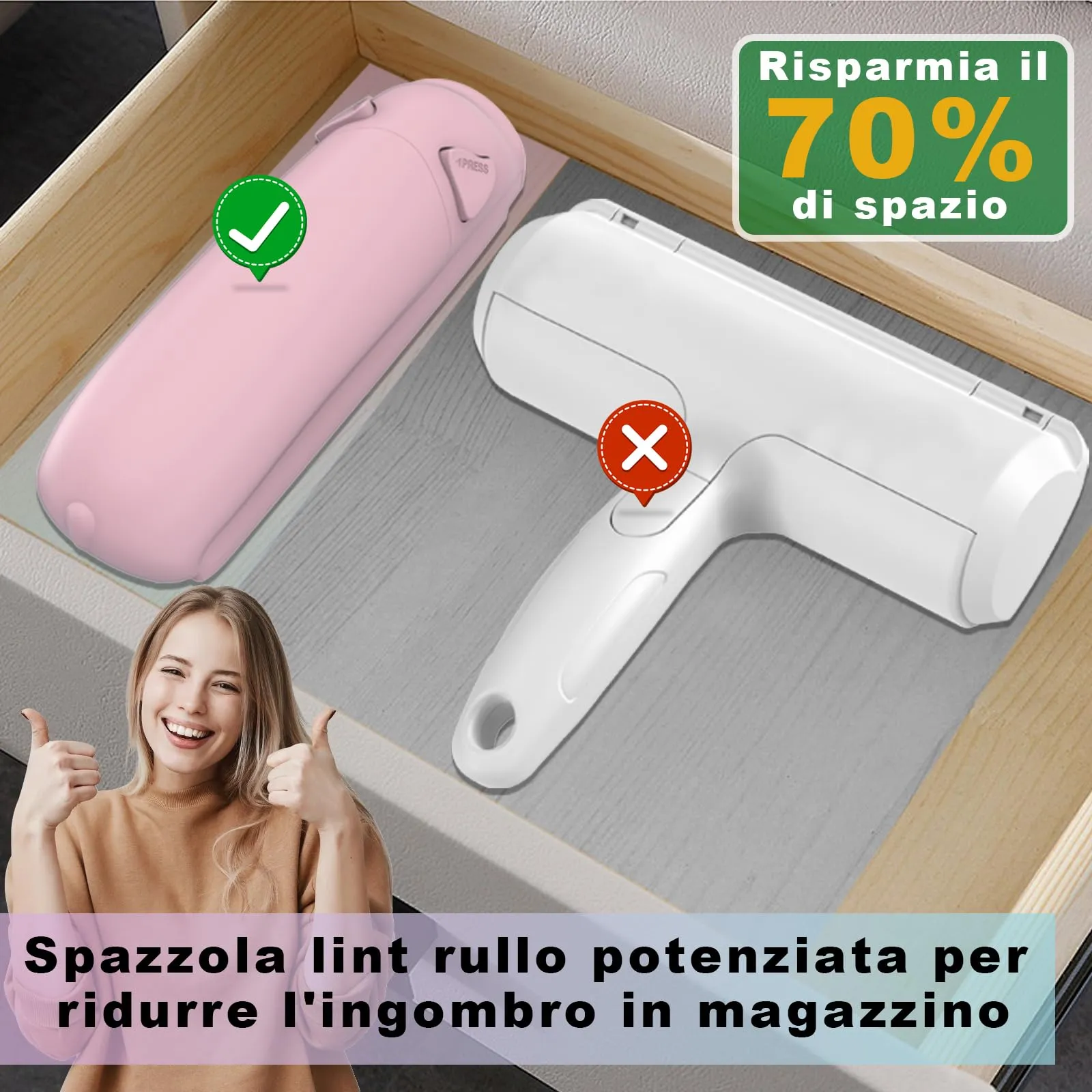 Garstor Spazzola Togli Peli Animali per Cani e Gatti, Rosa - immagine 5