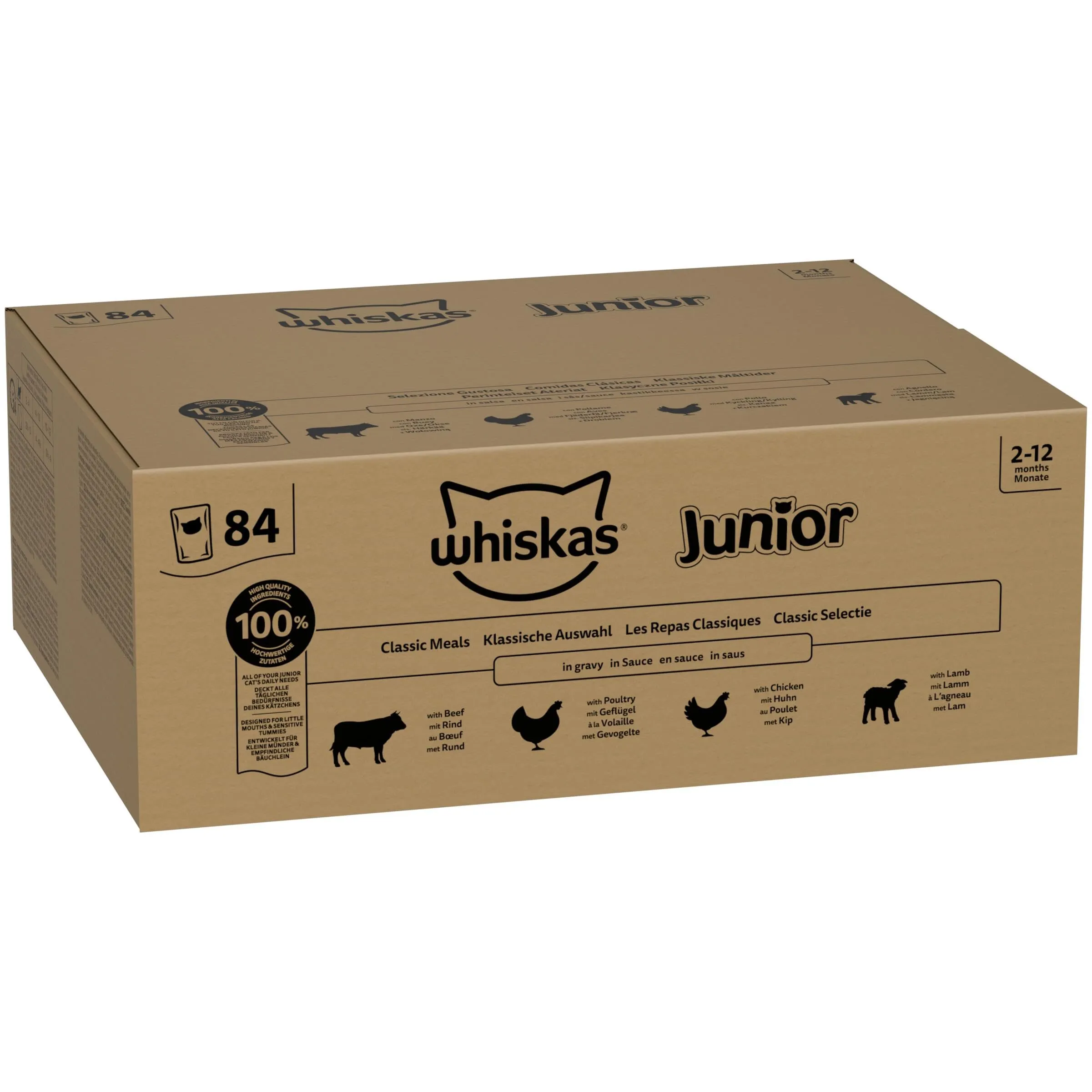 Whiskas Junior Cibo Umido per Gattini in Salsa, Selezione Gustosa, 84x85g - immagine 2