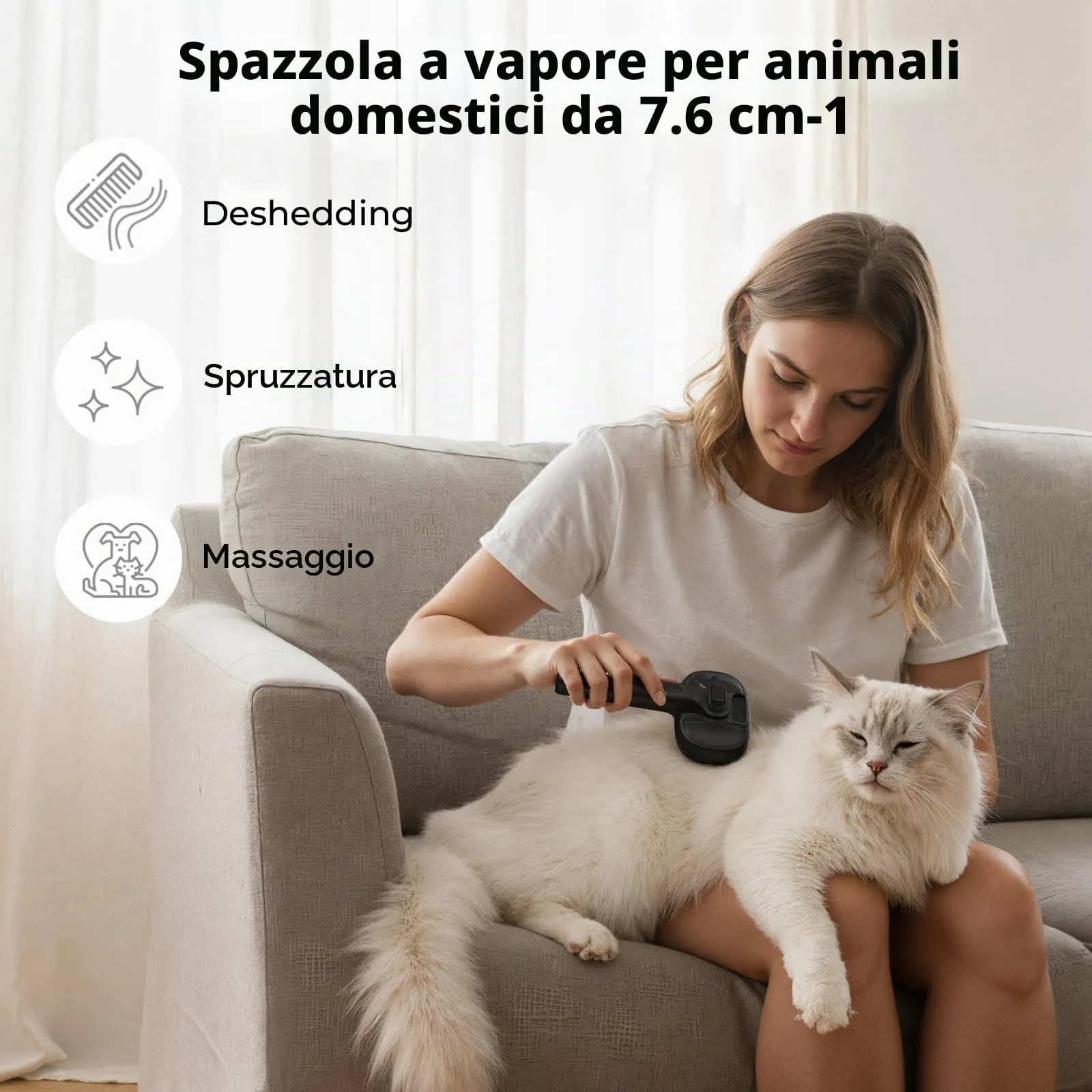 Pecute Spazzola a Vapore per Gatti e Cani - immagine 2