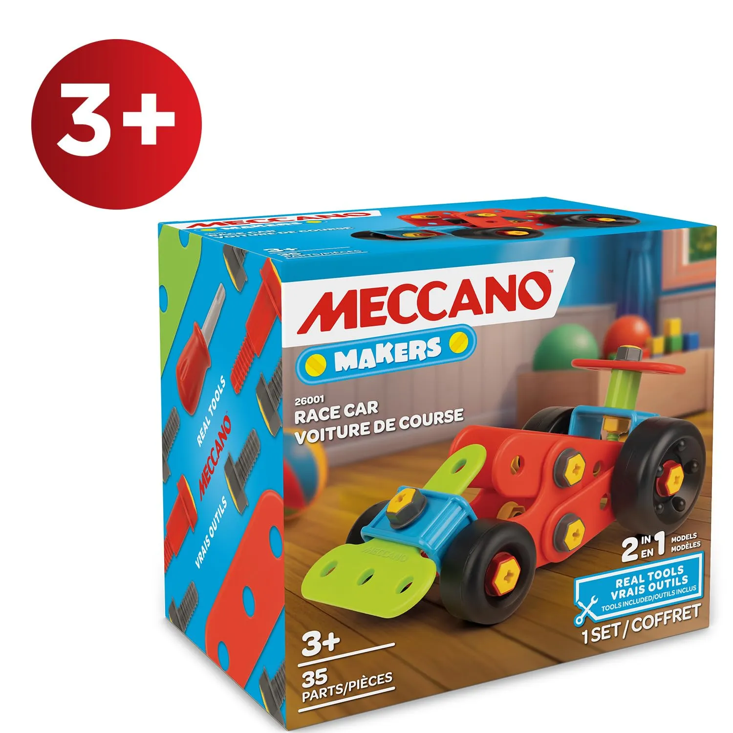 Bandai Meccano Auto da Corsa e Trattore 2 in 1 Set Costruzioni - immagine 7