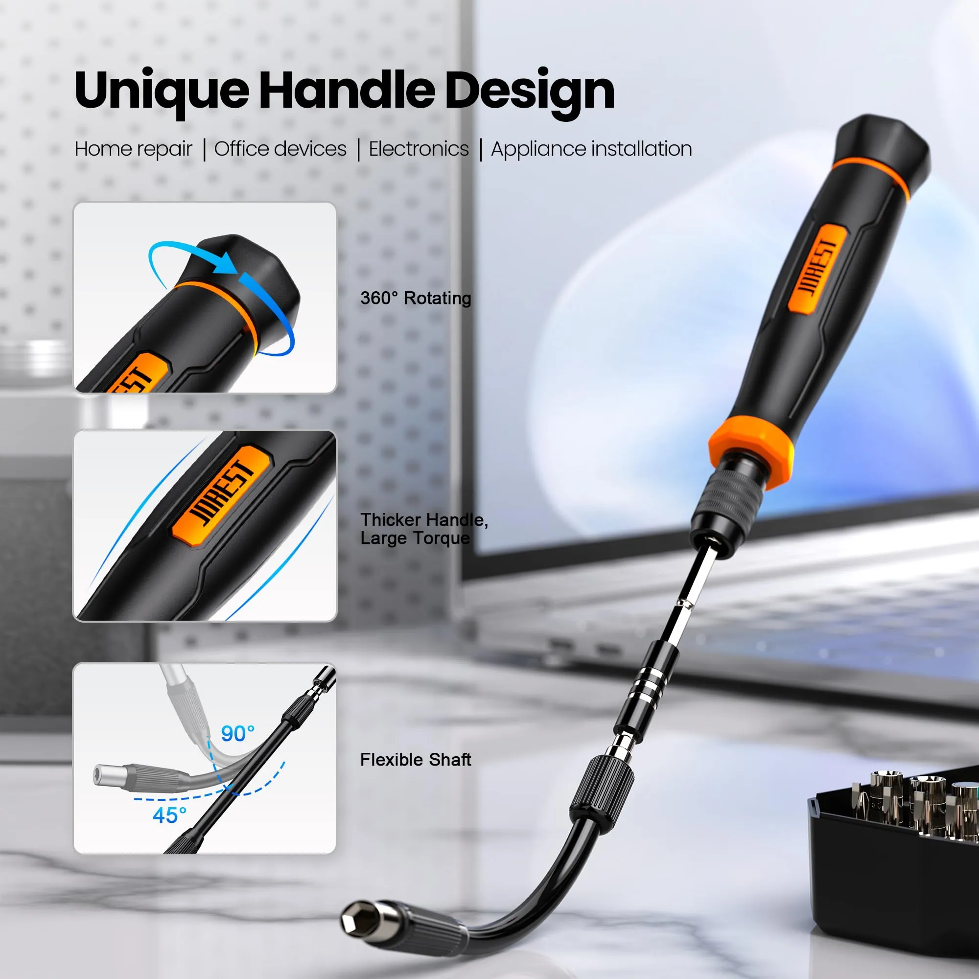 Jorest 152 in 1 Precision Screwdriver Set, Professional Mini Magnetic Repair Kit with Torx Bits for PC, iPhone, Laptop, Glasses, Watch, Switch, PS4, PS5, Xbox, Electronics - immagine 2