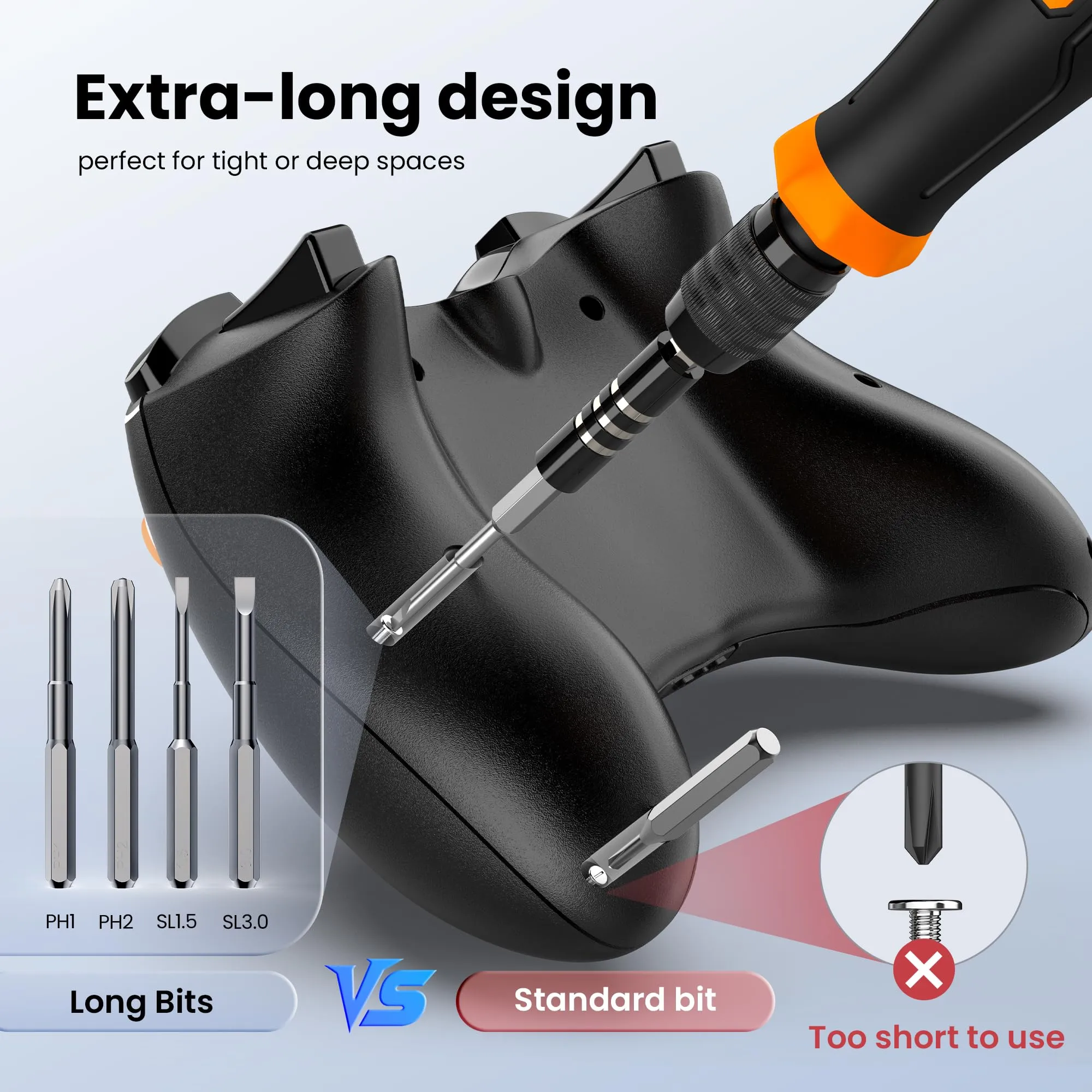 Jorest 152 in 1 Precision Screwdriver Set, Professional Mini Magnetic Repair Kit with Torx Bits for PC, iPhone, Laptop, Glasses, Watch, Switch, PS4, PS5, Xbox, Electronics - immagine 7