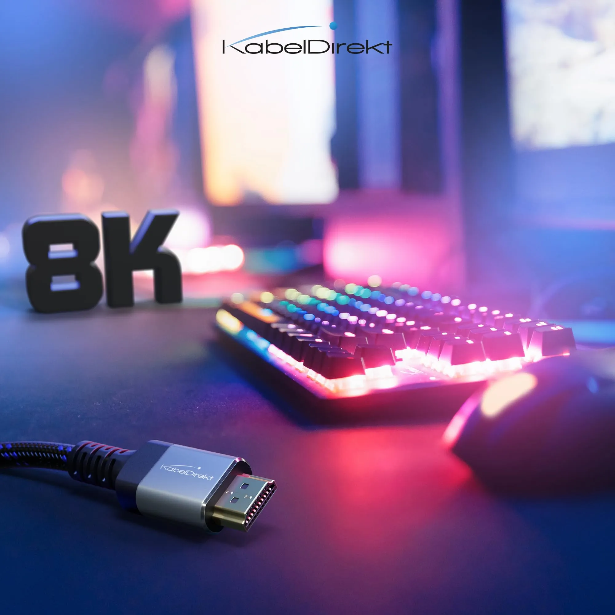 KabelDirekt Cavo HDMI 8K/4K, 3m, Nylon e Metallo - immagine 6