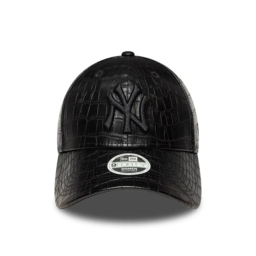 New Era New York Yankees Pattern PU 9Forty Cap - Black - immagine 2