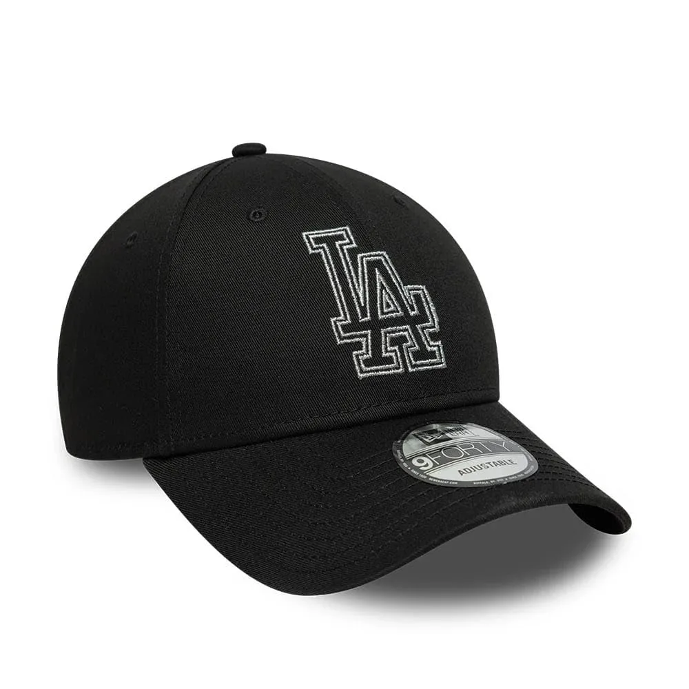 New Era 9Forty Metallic Outline Los Angeles Dodgers - Nero - immagine 3