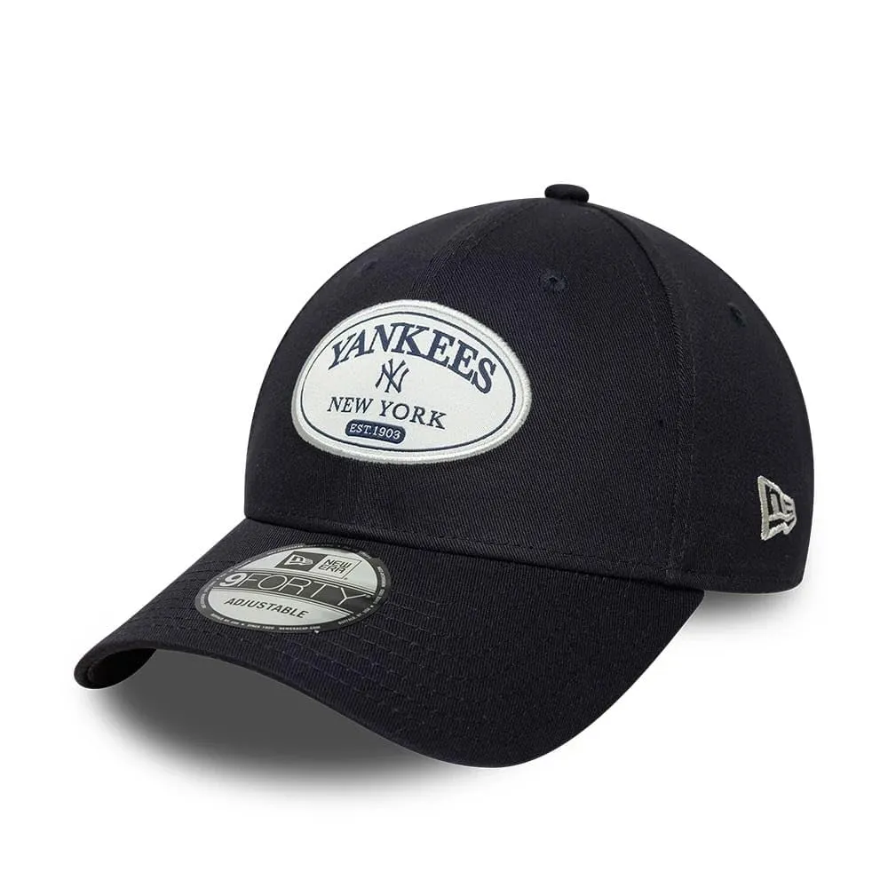 New Era New York Yankees MLB Patch 9Forty Adjustable Cap - Navy Blue - immagine 1