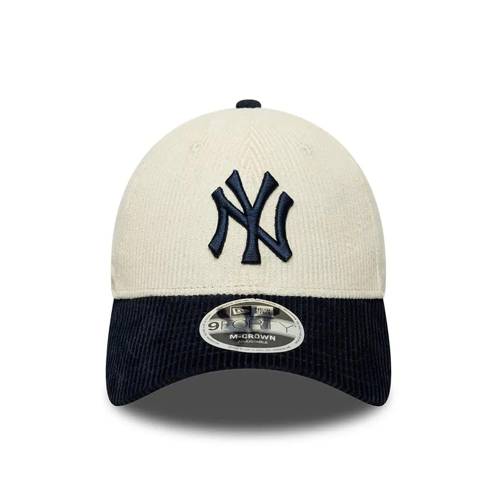 New Era New York Yankees Cord 9Forty Adjustable M-Crown Bianco - immagine 2