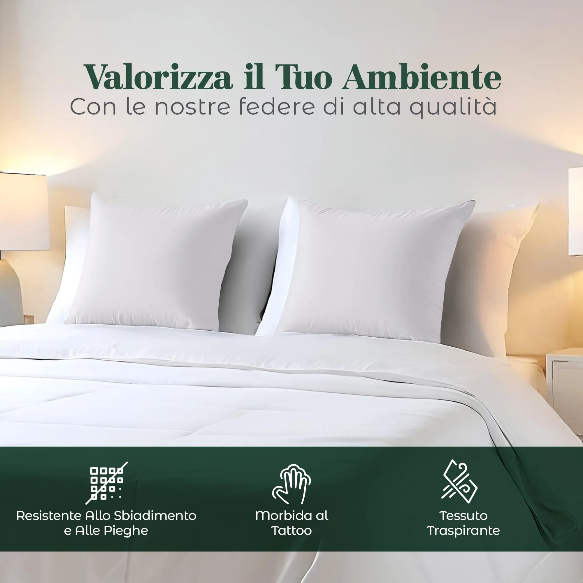 Utopia Bedding Set di 4 Copricuscino, 60 x 60 cm, Bianco - immagine 7