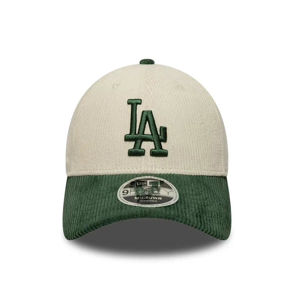 New Era Los Angeles Dodgers Cord 9Forty Adjustable M-Crown Cap - Beige - immagine 2