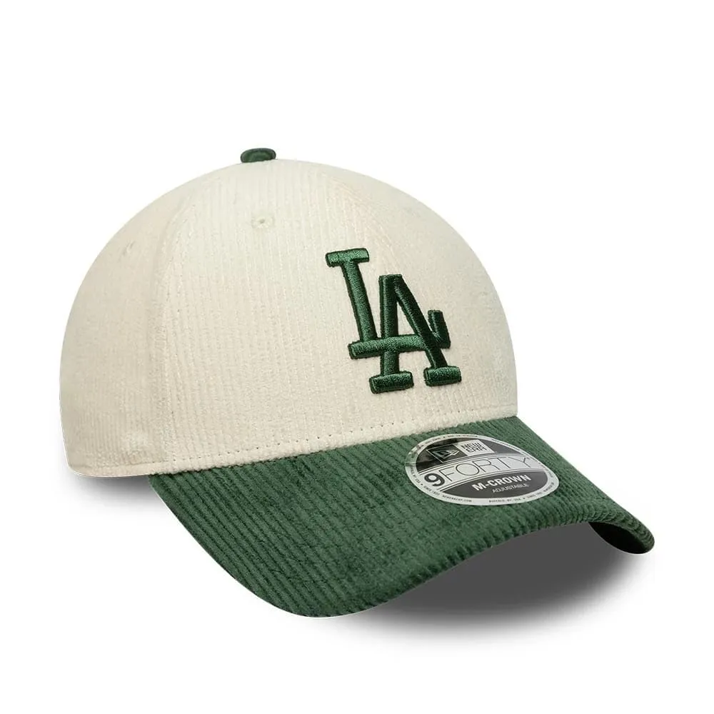 New Era Los Angeles Dodgers Cord 9Forty Adjustable M-Crown Cap - Beige - immagine 3