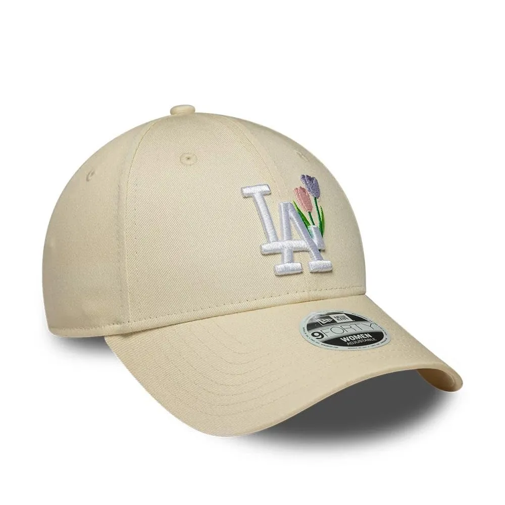 New Era Los Angeles Dodgers Flower Icon 9Forty Adjustable Cap - Beige - immagine 3