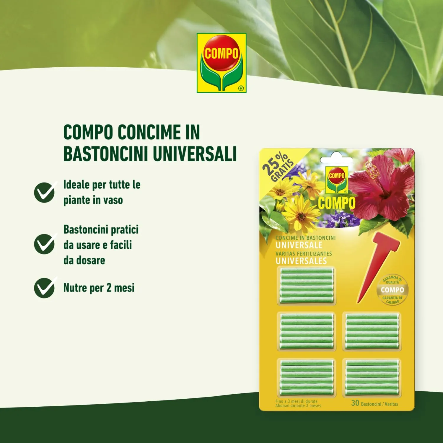 Compo Concime in Bastoncini Universale, 30 sticks - immagine 2