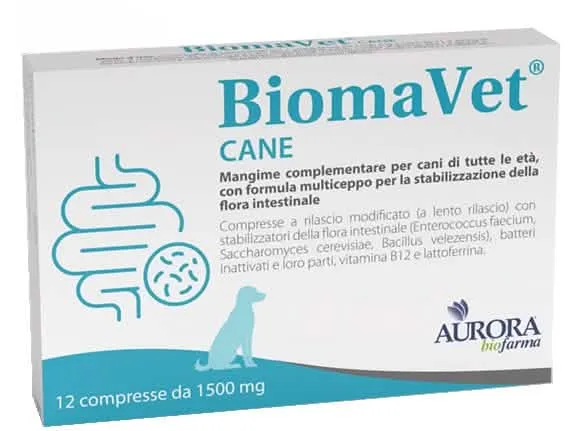 Aurora Biofarma BiomaVet Probiotici per Cani con Lattoferrina e Vitamina B12, 12 Compresse da 1500mg - immagine 1