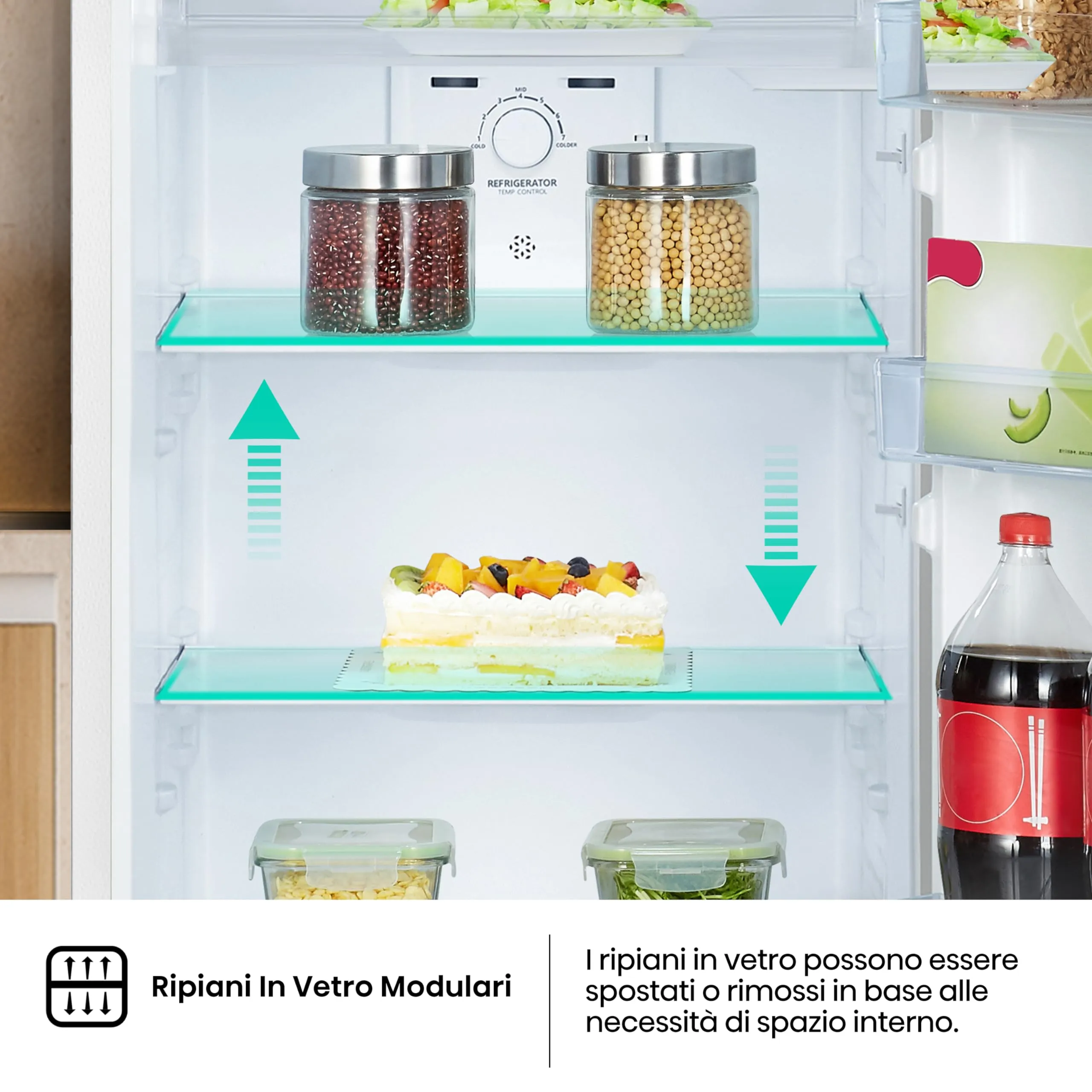 Hisense RT327N4AWE Frigorifero Doppia Porta Total No Frost, Multi Air Flow, 55 cm, Bianco, 249 L - immagine 9