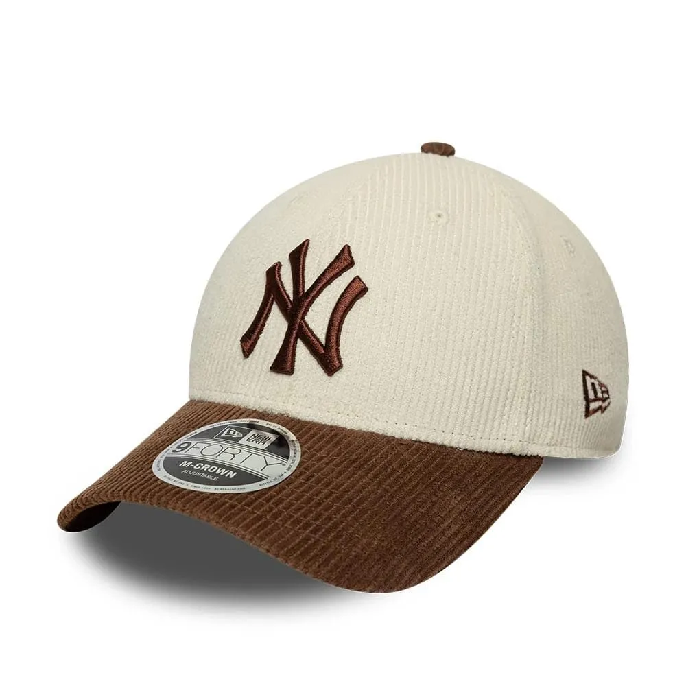 New Era New York Yankees Cord 9Forty Adjustable M-Crown Beige - immagine 1