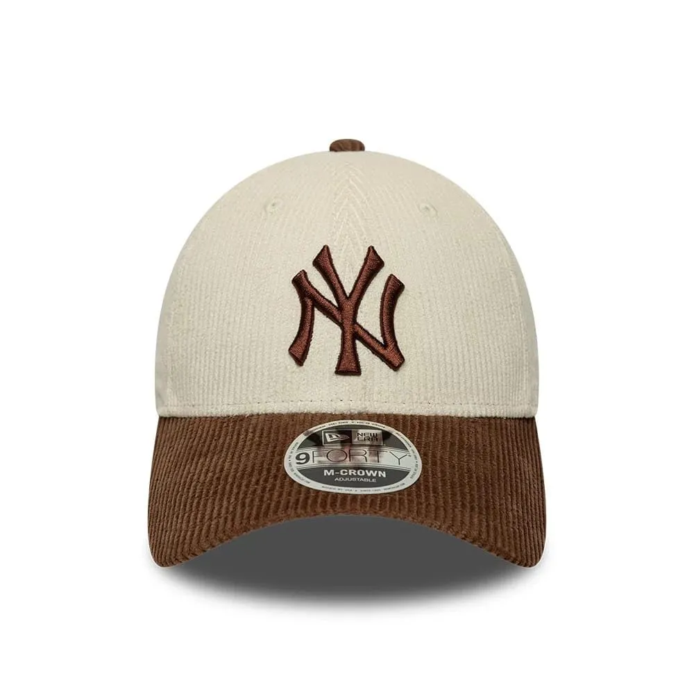 New Era New York Yankees Cord 9Forty Adjustable M-Crown Beige - immagine 2