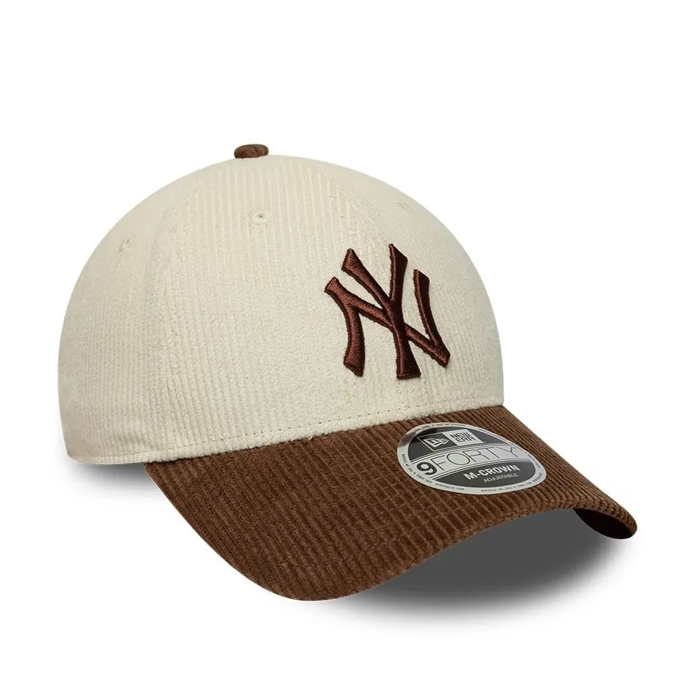 New Era New York Yankees Cord 9Forty Adjustable M-Crown Beige - immagine 3