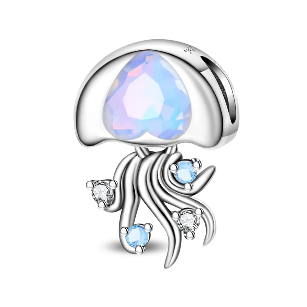 TINSLO Bead Charm in Argento Sterling 925 con Cubic Zirconia per Braccialetti e Collane Europei - immagine 1