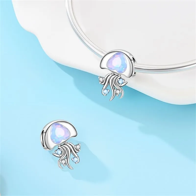 TINSLO Bead Charm in Argento Sterling 925 con Cubic Zirconia per Braccialetti e Collane Europei - immagine 2