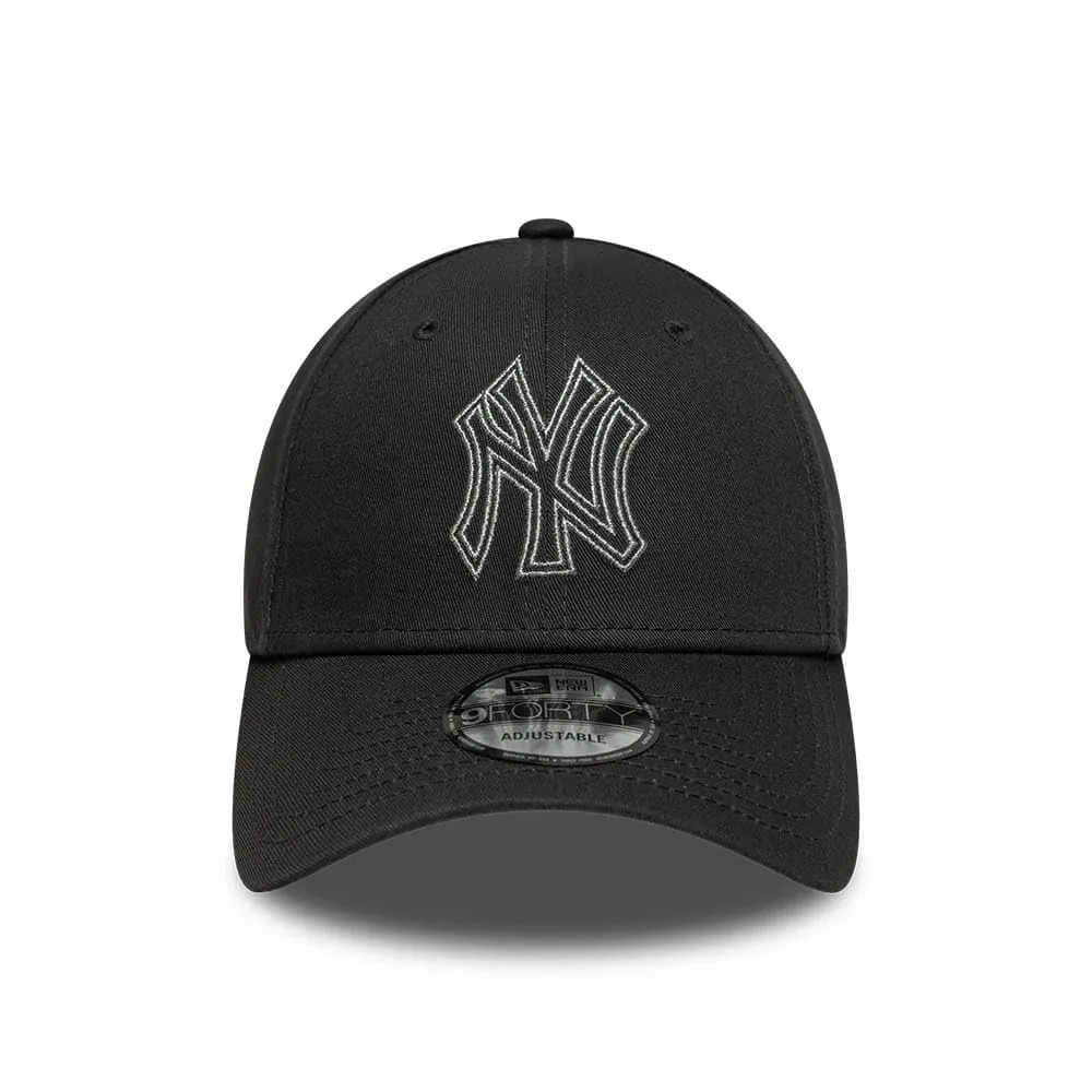 New Era New York Yankees Metallic Outline 9Forty Adjustable Cap - Anthracite - immagine 2