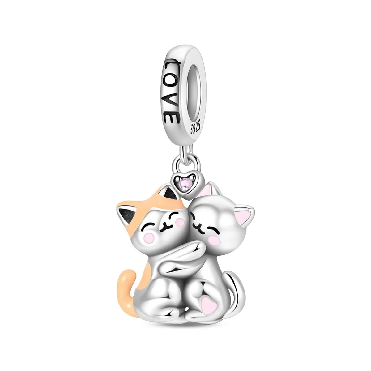 TINSLO Bead Charm Ciondolo Argento Sterling 925 con Cubic Zirconia per Braccialetti e Collane Europei - immagine 1