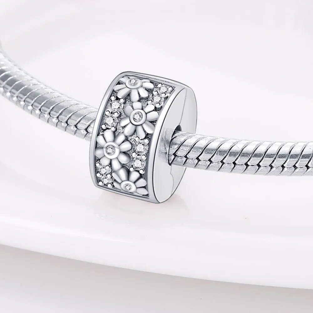 TINSLO Bead Charm Argento Sterling 925 con Cubic Zirconia per Braccialetti e Collane Europei - immagine 2