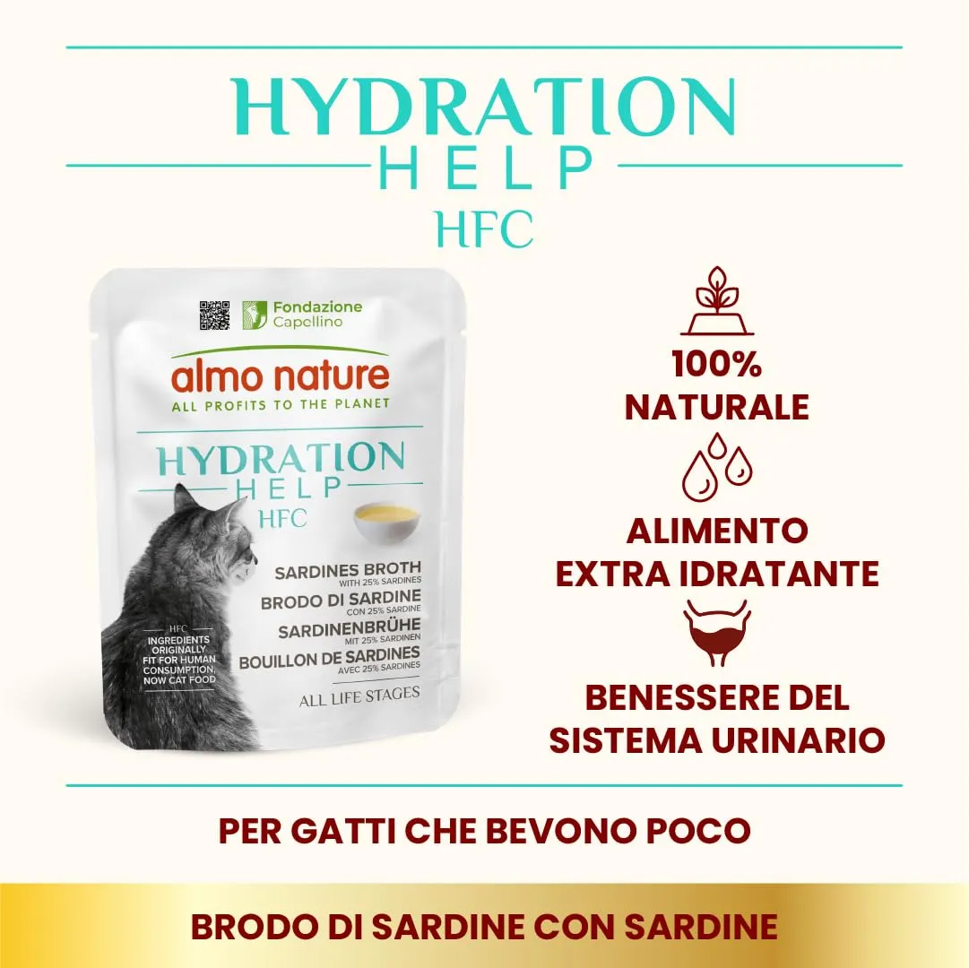 Almo Nature HFC Hydration Help Alimento Umido per Gatti, Brodo di Sardine con Sardine, 50g, Confezione da 24 - immagine 2