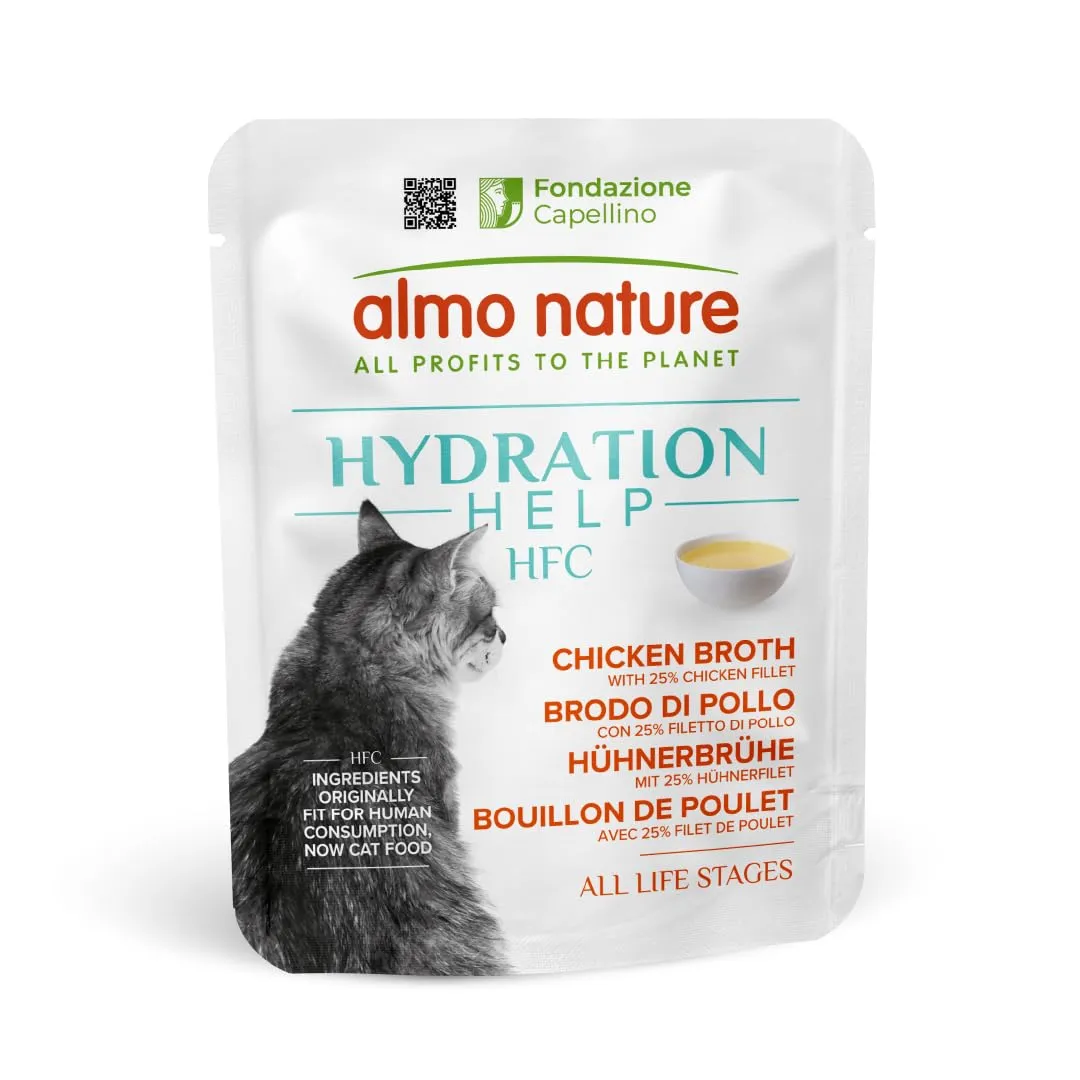 Almo Nature HFC Hydration Help Alimento Umido per Gatti - Brodo di Pollo e Filetto di Pollo, 50g - immagine 1